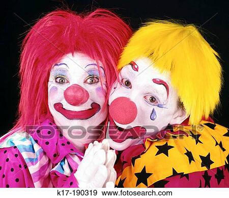 Couple of clowns View Large Photo Image Stock Photo - Couple of clowns. Fotosearch