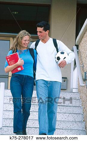 Stock Photo - Couple of college students. Fotosearch