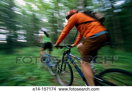 Couple riding mountain bikes. Alaska. USA View Large Photo Image Picture - Couple riding mountain bikes. Alaska. USA. Fotosearch
