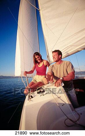 Couple sailing on Great Salt Lake. Utah. USA View Large Photo Image Stock Image - Couple sailing on Great Salt Lake. Utah. USA. Fotosearch