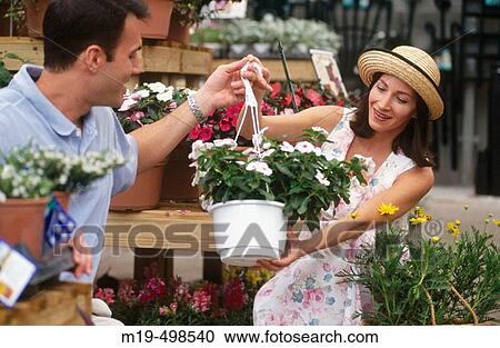 couple shopping for flowers View Large Photo Image Stock Image - couple shopping for flowers. Fotosearch