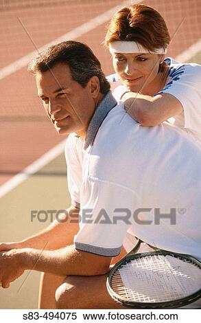 Couple, tennis View Large Photo Image Stock Photography - Couple, tennis. Fotosearch