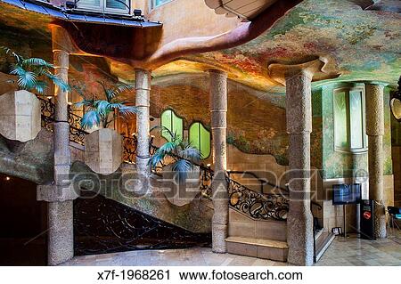 Courtyard, Casa Mila, La Pedrera, Barcelona, Catalonia, Spain. View Large Photo Image Stock Image - Courtyard, Casa Mila, La Pedrera, Barcelona, Catalonia, Spain.. Fotosearch