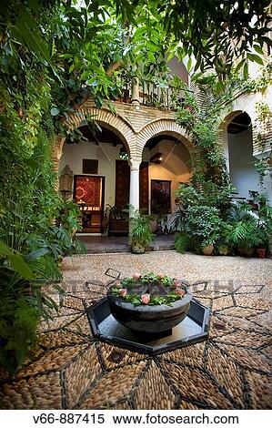 courtyard house Andalusi, Cordoba View Large Photo Image Stock Photography - courtyard house Andalusi, Cordoba. Fotosearch