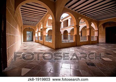 Stock Image - Courtyard in the Municipal Museum of Alcala la Real, Jaen province, Andalusia, Spain. Fotosearch