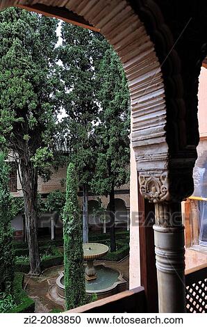 Courtyard of Lindaraja, Alhambra, Granada, Spain View Large Photo Image Stock Image - Courtyard of Lindaraja, Alhambra, Granada, Spain. Fotosearch