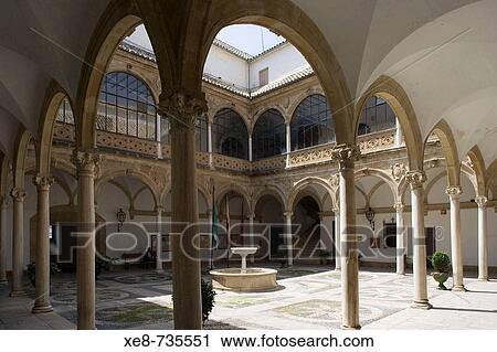 Stock Image - Courtyard of Palacio de las Cadenas, Ubeda. Jaen province, Andalucia, Spain. Fotosearch