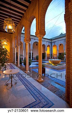 Courtyard of the Parador de Carmona, Neomudejar style built next to the Fortress of the King Don Pedro I " The Cruel". Carmona, Seville, Andalusia, Spain, Europe. View Large Photo Image Stock Image - Courtyard of the Parador de Carmona, Neomudejar style built next to the Fortress of the King Don Pedro I " The Cruel". Carmona, Seville, Andalusia, Spain, Europe.. Fotosearch
