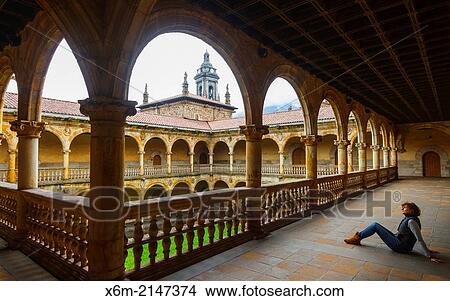Courtyard. University of the Holy Spirit (Sancti Spiritus). Oate. Guipuzkoa, Spain. View Large Photo Image Picture - Courtyard. University of the Holy Spirit (Sancti Spiritus). Oate. Guipuzkoa, Spain.. Fotosearch