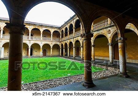 Stock Photo - Courtyard. University of the Holy Spirit (Sancti Spiritus). Oate. Guipuzkoa, Spain.. Fotosearch