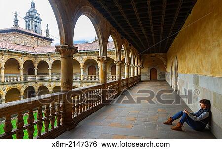 Courtyard. University of the Holy Spirit (Sancti Spiritus). Oate. Guipuzkoa, Spain. View Large Photo Image Stock Photograph - Courtyard. University of the Holy Spirit (Sancti Spiritus). Oate. Guipuzkoa, Spain.. Fotosearch