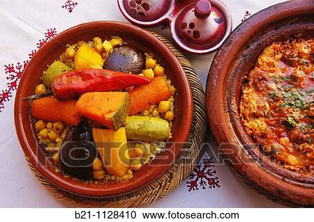 Stock Image - Couscous and kefta, Morocco. Fotosearch