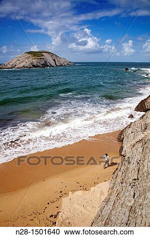 Covachos beach in Santa Cruz de Bezana, Cantabria, Spain. View Large Photo Image Stock Image - Covachos beach in Santa Cruz de Bezana, Cantabria, Spain.. Fotosearch