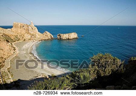 Cove and beach, Calahonda. Costa Tropical, Granada province, Andalucia, Spain View Large Photo Image Picture - Cove and beach, Calahonda. Costa Tropical, Granada province, Andalucia, Spain. Fotosearch