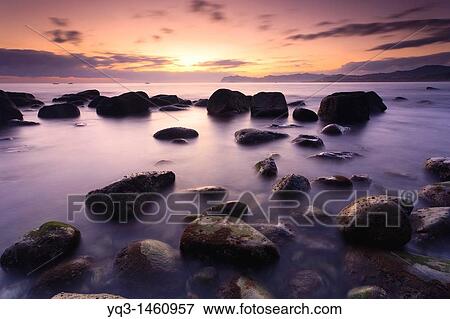 Cove with? arribolas? boulders at sunrise, Urdaibai, Vizcaya, Basque Country, Spain View Large Photo Image Stock Photo - Cove with? arribolas? boulders at sunrise, Urdaibai, Vizcaya, Basque Country, Spain. Fotosearch