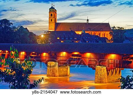 Covered wooden bridge across the river Rhine at Bad Saeckingen, Baden-Wuerttemberg. View Large Photo Image Stock Photo - Covered wooden bridge across the river Rhine at Bad Saeckingen, Baden-Wuerttemberg.. Fotosearch