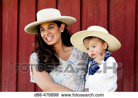 Stock Photo - Cowboy family. Ponderosa Ranch. Seneca. Oregon. USA. Fotosearch