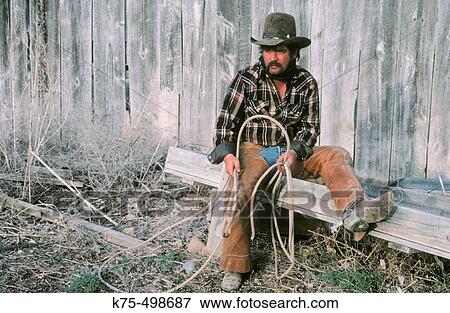Stock Photo - Cowboy, rancher. Montana. USA.. Fotosearch