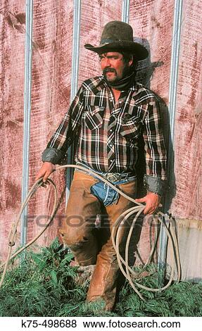 Stock Photo - Cowboy, rancher. Montana. USA.. Fotosearch
