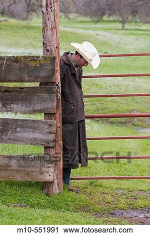 Cowboy walking through the open gate looking downward during spring in the country on a horse ranch View Large Photo Image Stock Image - Cowboy walking through the open gate looking downward during spring in the country on a horse ranch. Fotosearch