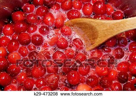 Cranberries cooking in pot View Large Photo Image Stock Photo - Cranberries cooking in pot. Fotosearch