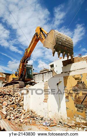 Crane demolition. Teodor Llorente street, Barcelona city, Catalonia, Spain. View Large Photo Image Stock Image - Crane demolition. Teodor Llorente street, Barcelona city, Catalonia, Spain.. Fotosearch