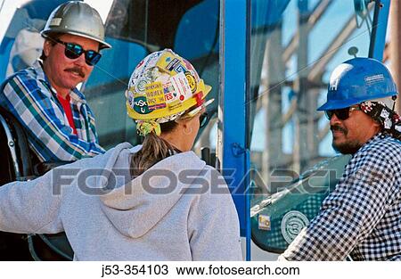 Crane operator, crew. Oakland, California. USA. View Large Photo Image Stock Image - Crane operator, crew. Oakland, California. USA.. Fotosearch