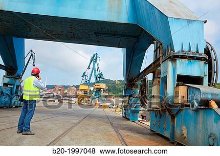 Cranes, Pasajes Port, Gipuzkoa, Basque Country, Spain. View Large Photo Image Stock Photo - Cranes, Pasajes Port, Gipuzkoa, Basque Country, Spain.. Fotosearch