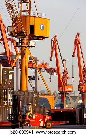Cranes. Port of Bilbao, Biscay, Basque Country, Spain View Large Photo Image Stock Image - Cranes. Port of Bilbao, Biscay, Basque Country, Spain. Fotosearch