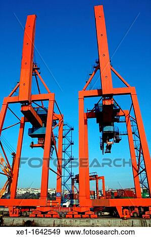 Stock Photo - cranes, port of Haydarpasa, Turkey. Fotosearch