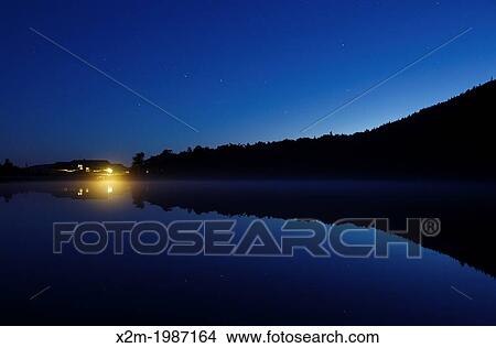Picture - Crawford Notch State Park - Big Dipper from Saco Lake at night in the White Mountains, New Hampshire USA during the summer months.. Fotosearch