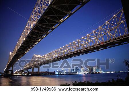 Crescent City Connector Bridge over the Mississippi River in New Orleans View Large Photo Image Stock Photograph - Crescent City Connector Bridge over the Mississippi River in New Orleans. Fotosearch