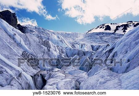 Crevices in Eyjafjallajokull Glacier in Iceland View Large Photo Image Stock Photograph - Crevices in Eyjafjallajokull Glacier in Iceland. Fotosearch