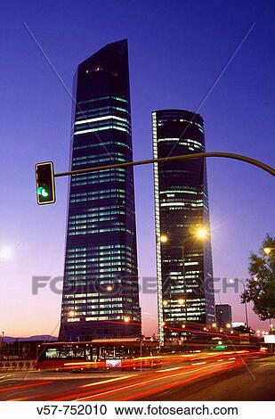Cristal and Espacio towers, CTBA night view, Madrid, Spain View Large Photo Image Stock Image - Cristal and Espacio towers, CTBA night view, Madrid, Spain. Fotosearch