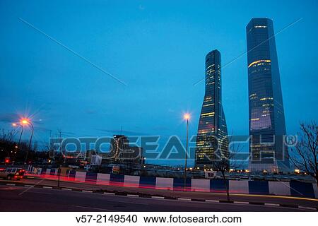 Cristal Tower and Espacio Tower, night view. Madrid, Spain. View Large Photo Image Stock Image - Cristal Tower and Espacio Tower, night view. Madrid, Spain.. Fotosearch