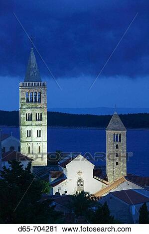 Croacia. Kvarner Region, Rab island. Rab town. Church of St. John. View Large Photo Image Stock Image - Croacia. Kvarner Region, Rab island. Rab town. Church of St. John.. Fotosearch
