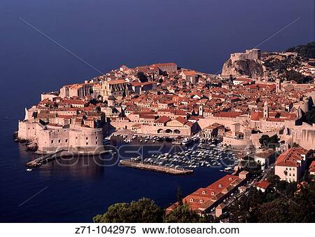 Croatia, Dubrovnik, general aerial view View Large Photo Image Stock Photography - Croatia, Dubrovnik, general aerial view. Fotosearch