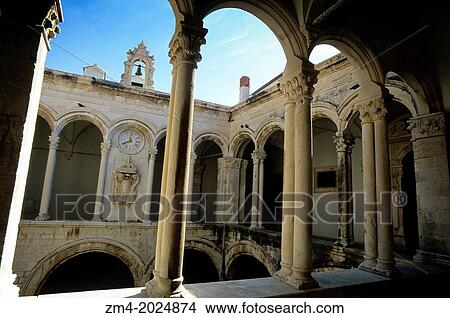 CROATIA, DUBROVNIK, RECTOR'S PALACE, COURTYARD. View Large Photo Image Picture - CROATIA, DUBROVNIK, RECTOR'S PALACE, COURTYARD.. Fotosearch