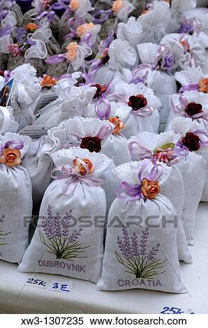Croatia, Dubrovnik sachets of lavender. View Large Photo Image Stock Photography - Croatia, Dubrovnik sachets of lavender.. Fotosearch