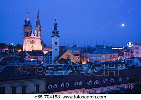 Croatia. Zagreb. Old town Zagreb and St. Mary Church and Cathedral of the Assuption of the Blessed Virgin Mary View Large Photo Image Stock Image - Croatia. Zagreb. Old town Zagreb and St. Mary Church and Cathedral of the Assuption of the Blessed Virgin Mary. Fotosearch