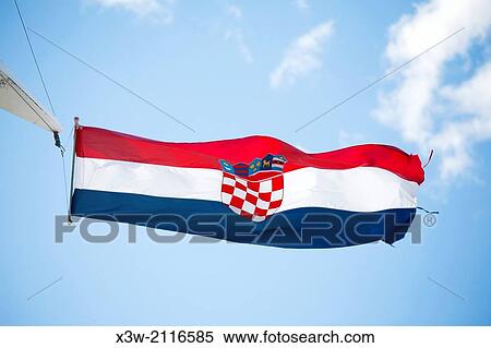 croatian flag, split, croatia, europe. View Large Photo Image Stock Photography - croatian flag, split, croatia, europe.. Fotosearch