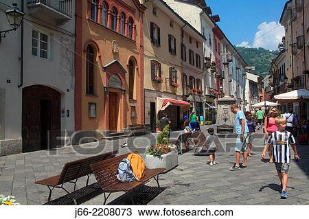 Stock Image - Croce di Citta street in Aosta. Italy.. Fotosearch