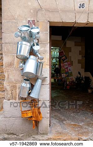 Crockery shop. Santillana del Mar, Cantabria, Spain. View Large Photo Image Stock Photo - Crockery shop. Santillana del Mar, Cantabria, Spain.. Fotosearch