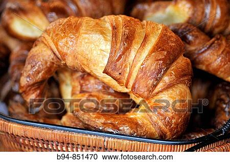 Stock Image - Croissants. Barcelona, Catalonia, Spain. Fotosearch
