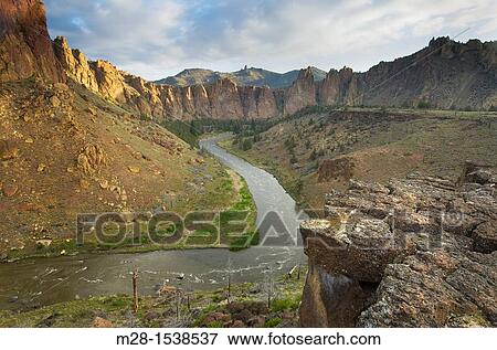 Crooked River flowing through Smith Rock State Park Oregon View Large Photo Image Stock Photo - Crooked River flowing through Smith Rock State Park Oregon. Fotosearch