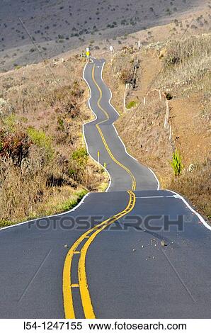 Stock Photography - Crooked Road Highway 31 Mount Haleakala Maui Hawaii. Fotosearch