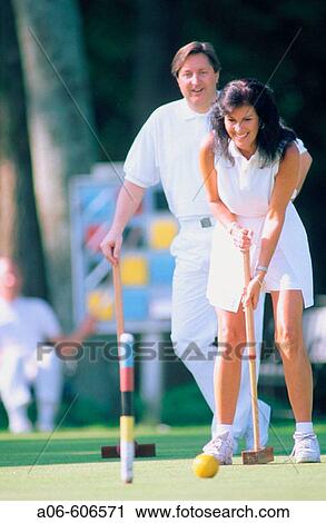 Stock Image - Croquet game. Fotosearch