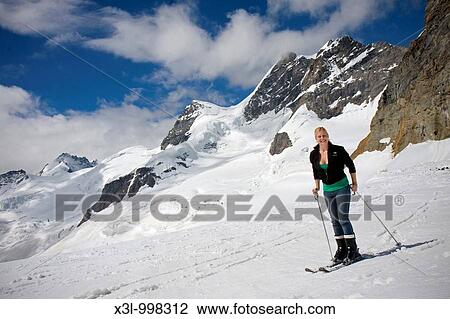 Cross country ski Jungfrau Switzerland View Large Photo Image Stock Image - Cross country ski Jungfrau Switzerland. Fotosearch