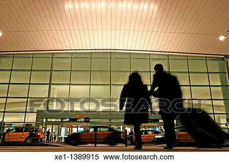 Stock Photography - crosswalk, el Prat's airport, Barcelona, Catalonia, Spain.. Fotosearch