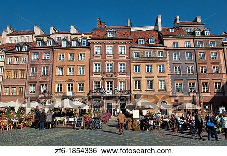 Crowded landmark of Main Old Town Main Square Warsaw Poland View Large Photo Image Stock Photograph - Crowded landmark of Main Old Town Main Square Warsaw Poland. Fotosearch